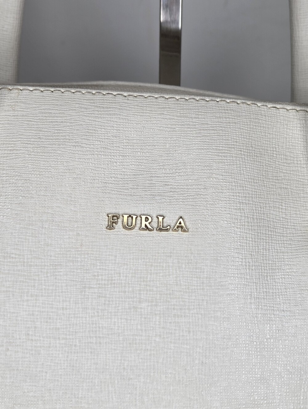 Furla Ivory Top-Handle Tote with Gold Accents - Picture 4 of 14
